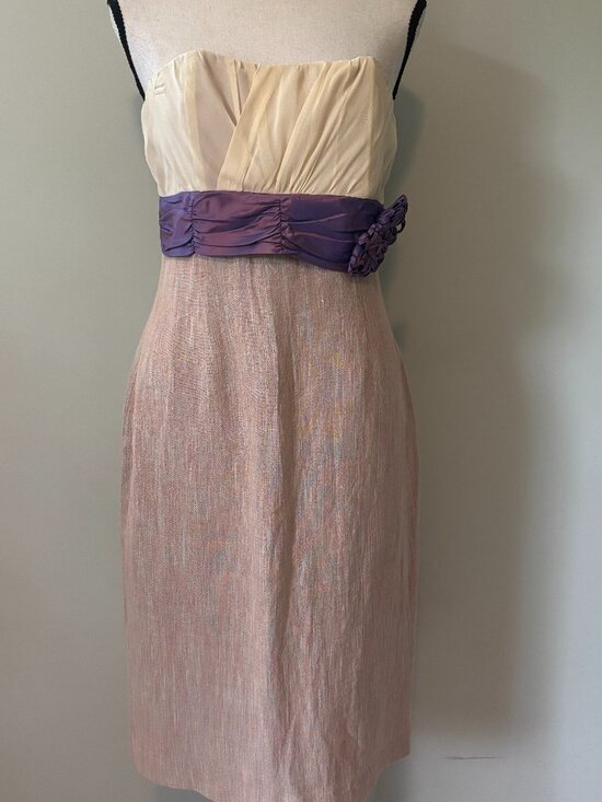Tracy Reese Dresses & Skirts - Tracy Reese New York Strapless Linen Colorblock Dress Size 8 Like New